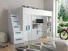 Lit mezzanine Hartford 192 (Blanc + Blanc brillant + Brillant Turquoise)