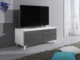 Meuble TV Uva III (Blanc + Gris brillant)