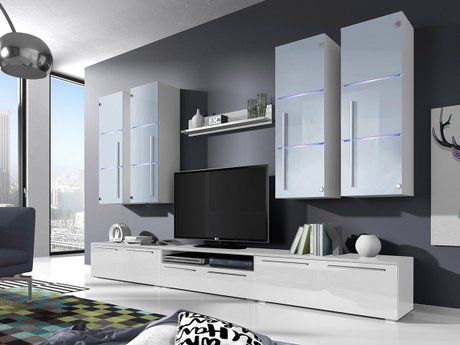 Ensemble de salon Flos (Blanc + Blanc brillant)