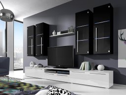 Ensemble de salon Nashville 102 (Blanc + Blanc brillant)