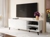 Meuble TV Charlotte 144 (Blanc + Blanc brillant)