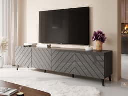 Meuble TV Charlotte 145 (Graphite + Graphite brillant)