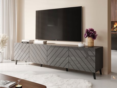 Meuble TV Charlotte 145 (Graphite + Graphite brillant)