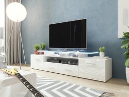 Meuble TV Charlotte 117 (Blanc + Blanc brillant)