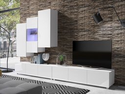 Ensemble de salon Tivdalu 133 (Blanc + Blanc brillant)