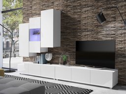 Ensemble de salon Tivdalu 133 (Blanc + Blanc brillant)