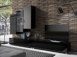 Ensemble de salon Tivdalu 133 (Noir + Noir brillant)