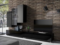 Ensemble de salon Tivdalu 133 (Noir + Noir brillant)