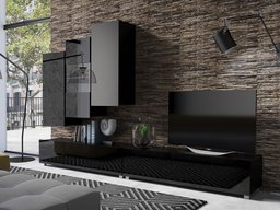 Ensemble de salon Tivdalu 133 (Noir + Noir brillant)