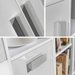 Armoire d'angle Merevari 103 (Blanc + Blanc brillant + Gris)