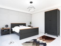 Ensemble de chambre Sordoro 123 (Graphite + Chêne Artisan)