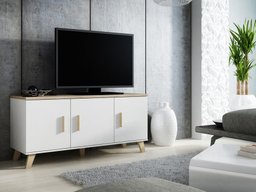 Meuble TV Larfloi 106 (Blanc + Sonoma chêne)