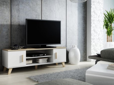 Meuble TV Larfloi 108 (Blanc + Sonoma chêne)