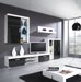 Armoire murale Odebeli 101 (Blanc + Noir brillant)