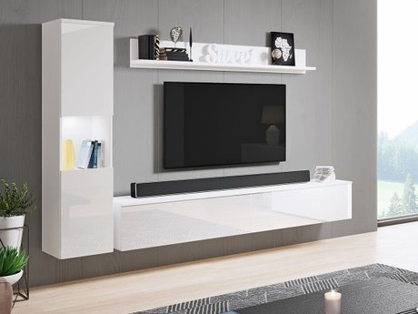 Ensemble de salon Sarasota 130 (Blanc + Blanc brillant)