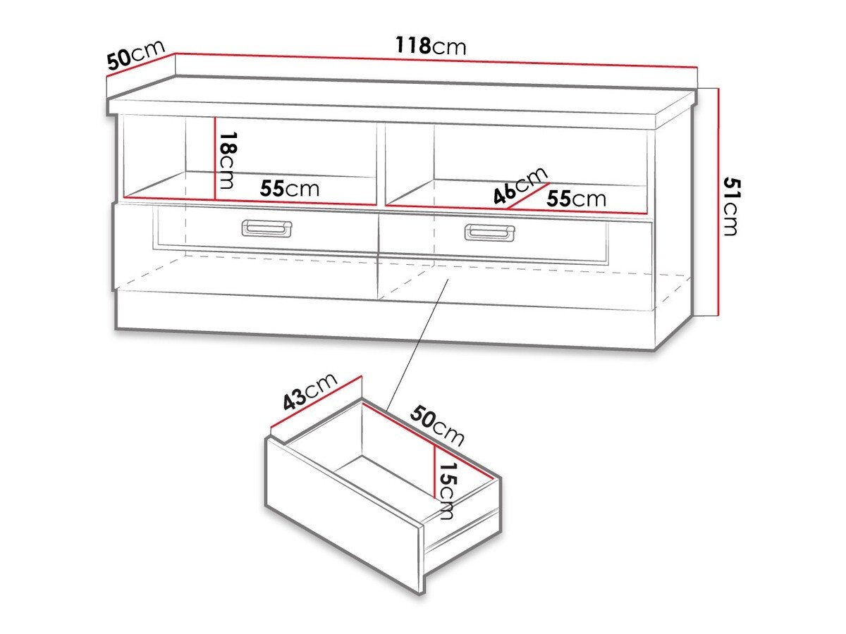 Meuble TV Lircava 110 (Chêne de Lefkas)