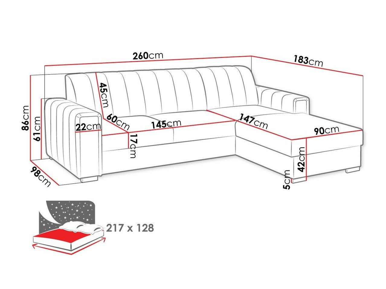 Canapé d'angle Columbus 166 (Manila 02)