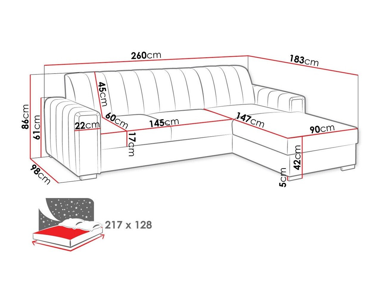 Canapé d'angle Columbus 166 (Manila 02)