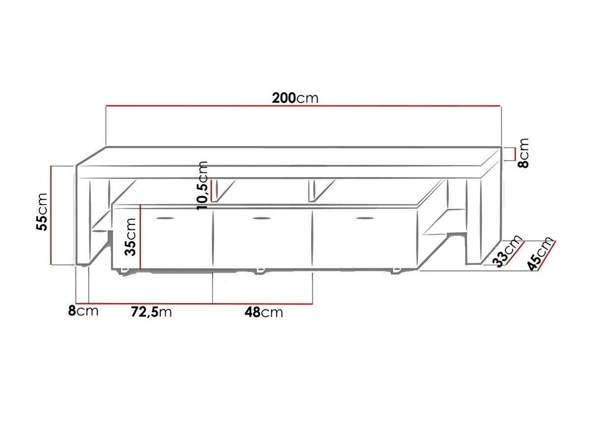 Meuble TV Arbor (Blanc + Blanc brillant)