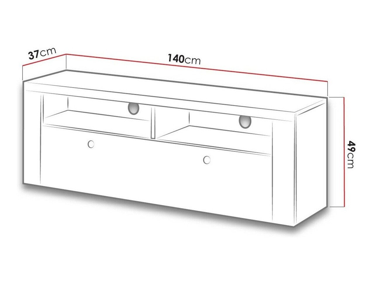 Meuble TV Salelbo 103 (Riviera chêne)
