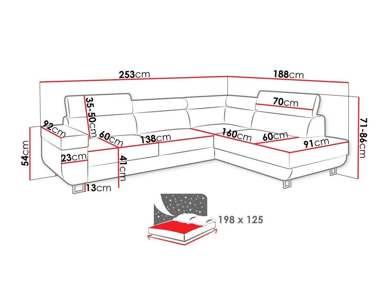 Canapé d'angle Comfivo 306 (Manila 16 + Manila 18)