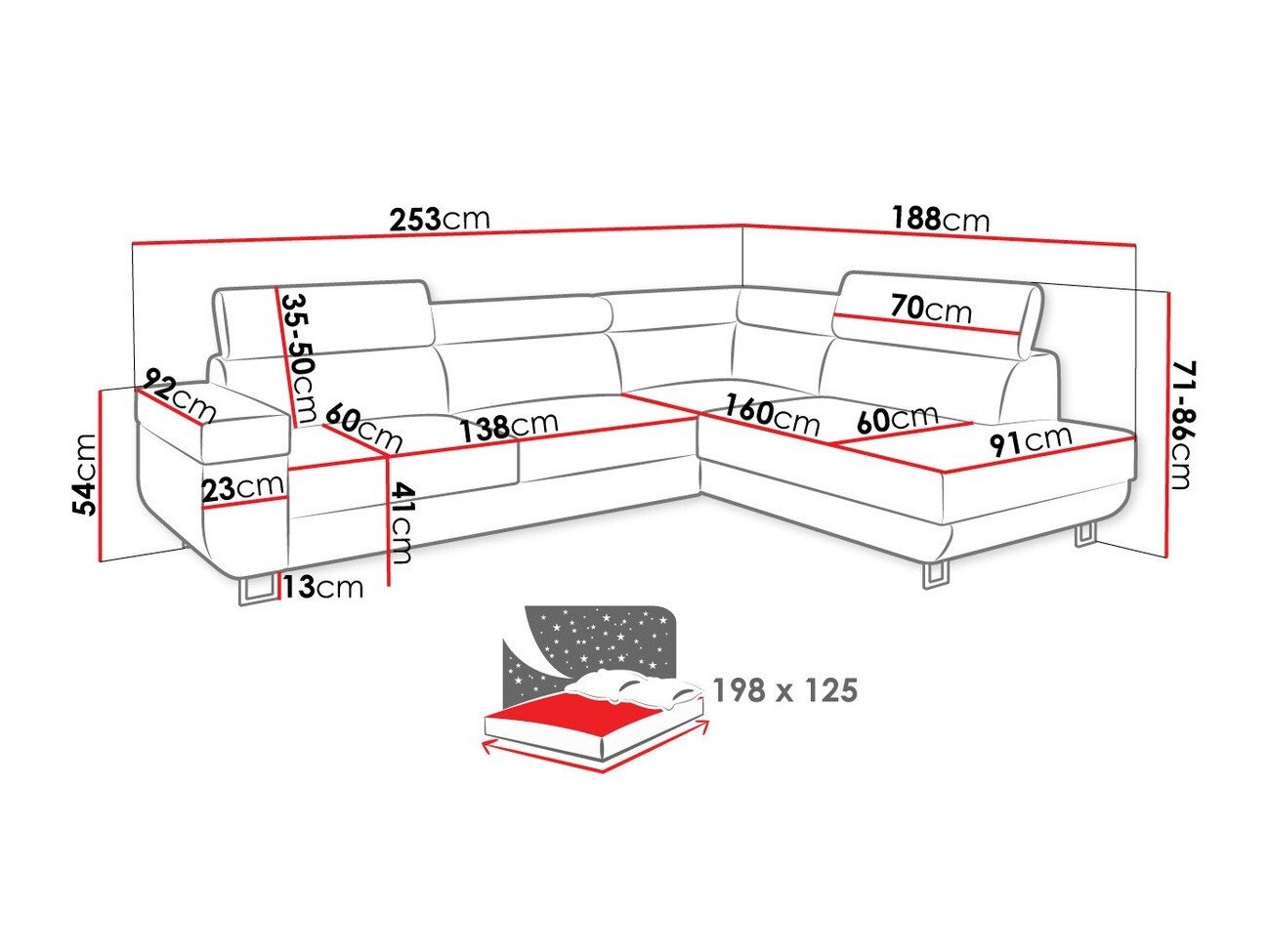 Canapé d'angle Comfivo Liberta (Manila 16 + Manila 18)