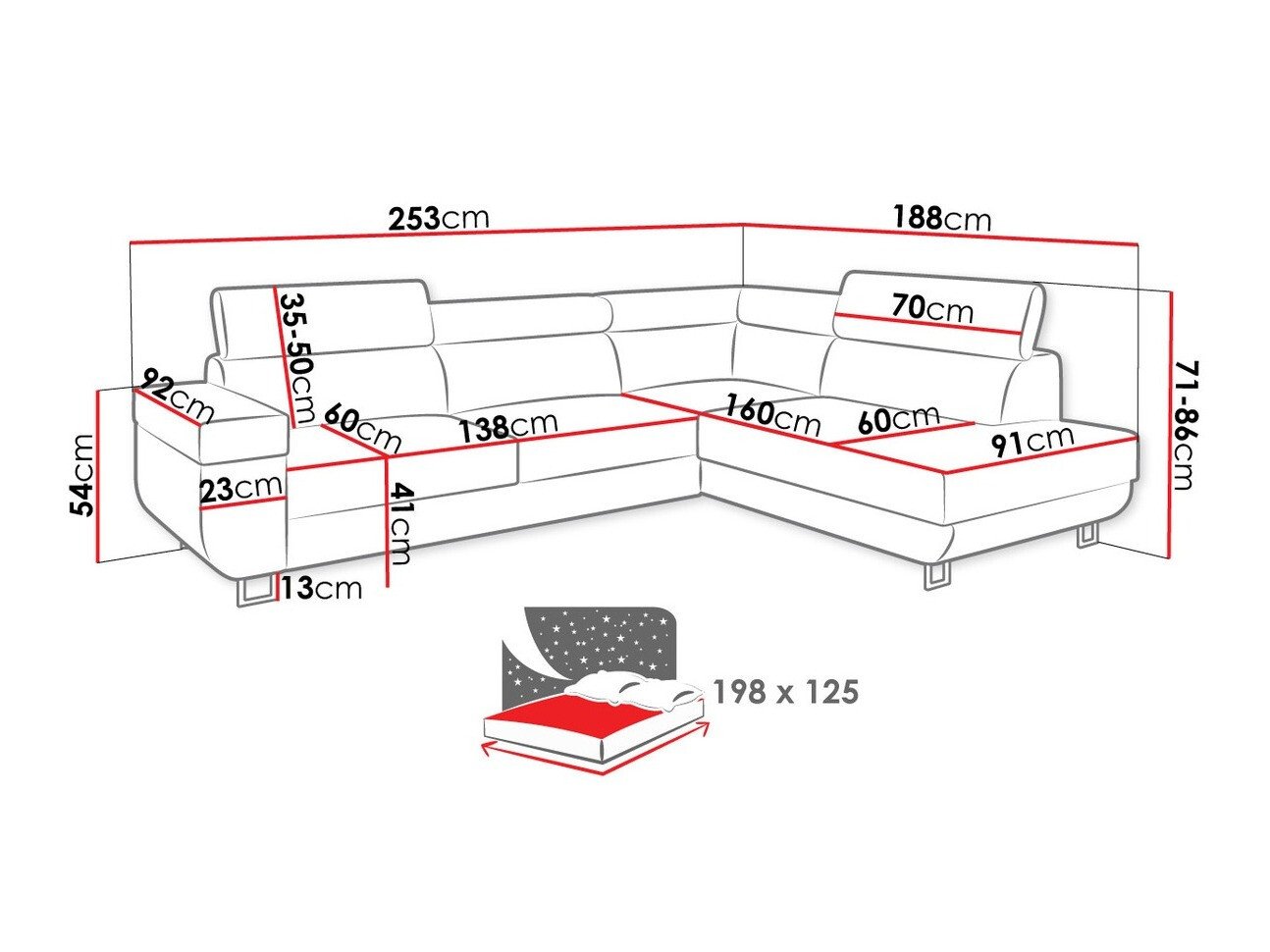 Canapé d'angle Comfivo Liberta (Manila 18 + Manila 16)