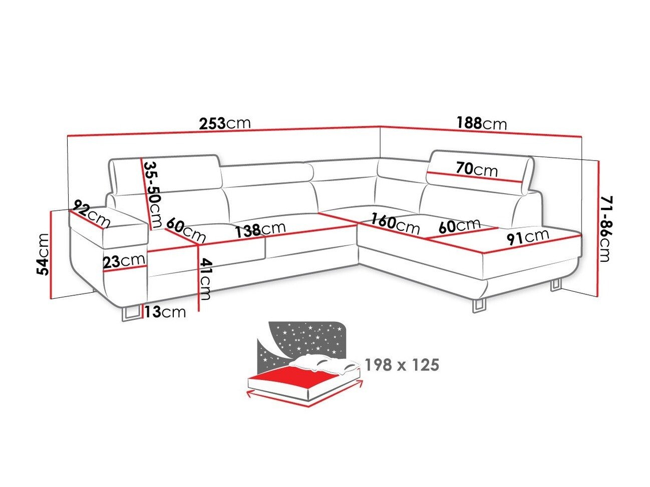 Canapé d'angle Comfivo Liberta (Soft 017 + Lux 05)