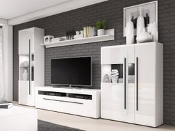 Ensemble de salon Ophsalu 111 (Blanc + Blanc brillant)