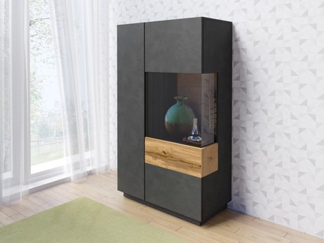 Buffet Livlore 104 (Matera gris + Chêne wotan)