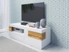 Meuble TV Livlore 103 (Blanc + Blanc brillant + Chêne wotan)