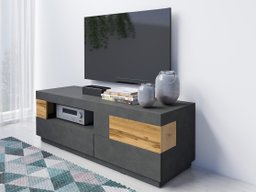 Meuble TV Livlore 103 (Matera gris + Chêne wotan)