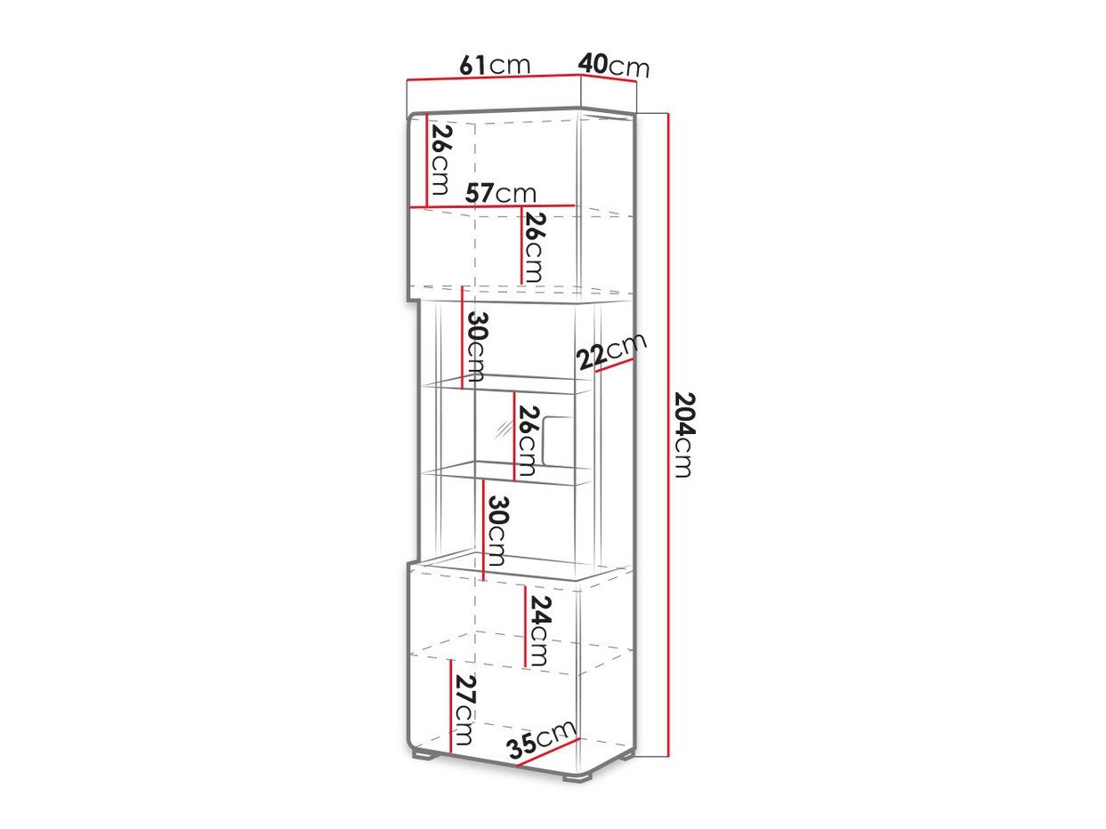 Étagère Torsone 103 (Blanc + Blanc brillant + Chêne de san remo)