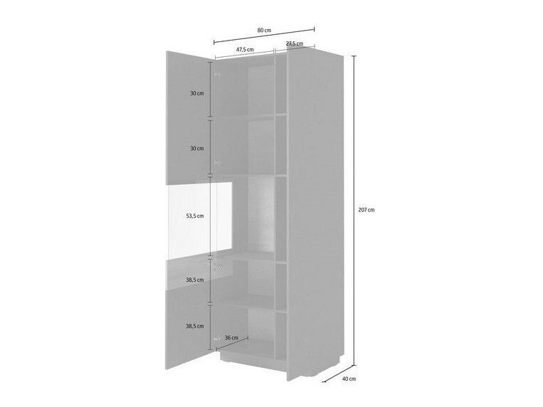 Ensemble de salon Livlore 108 (Blanc + Blanc brillant + Chêne wotan)