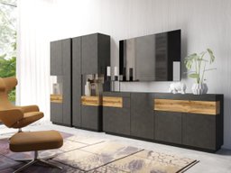 Ensemble de salon Livlore 108 (Matera gris + Chêne wotan)
