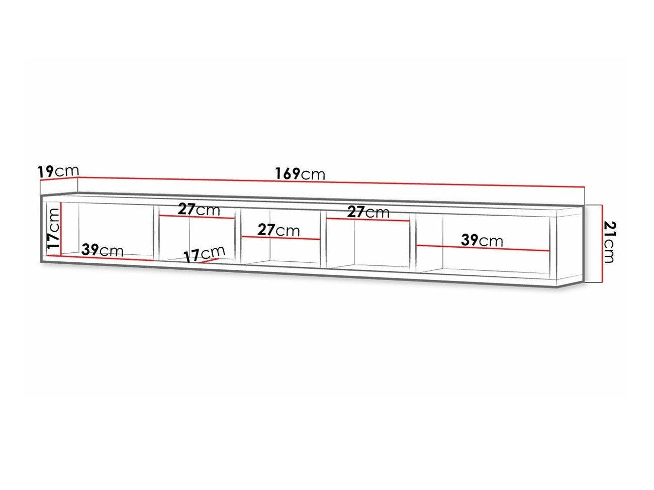 Étagère murale Torsone 105 (Blanc + Chêne de san remo)