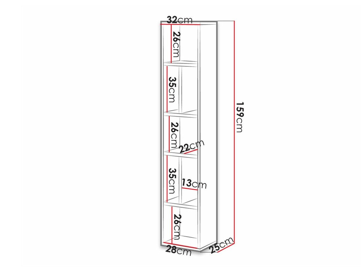 Étagère murale Torsone 106 (Anthracite + Gloss anthracite + Grandson chêne)