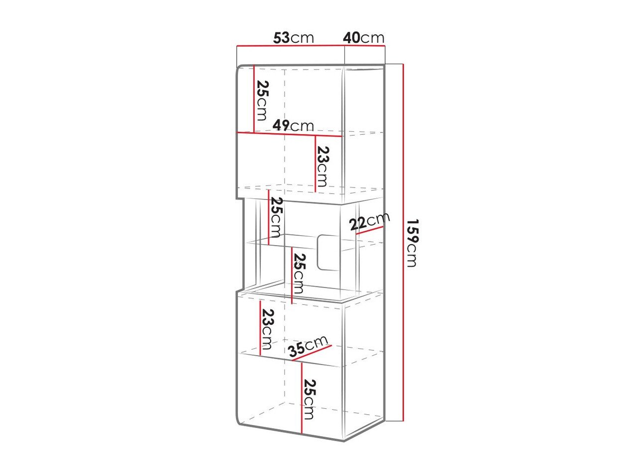 Étagère murale Torsone 109 (Anthracite + Gloss anthracite + Grandson chêne)