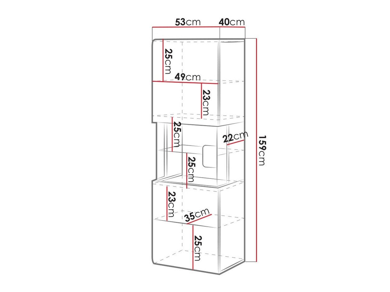 Étagère murale Torsone 109 (Blanc + Blanc brillant + Chêne de san remo)