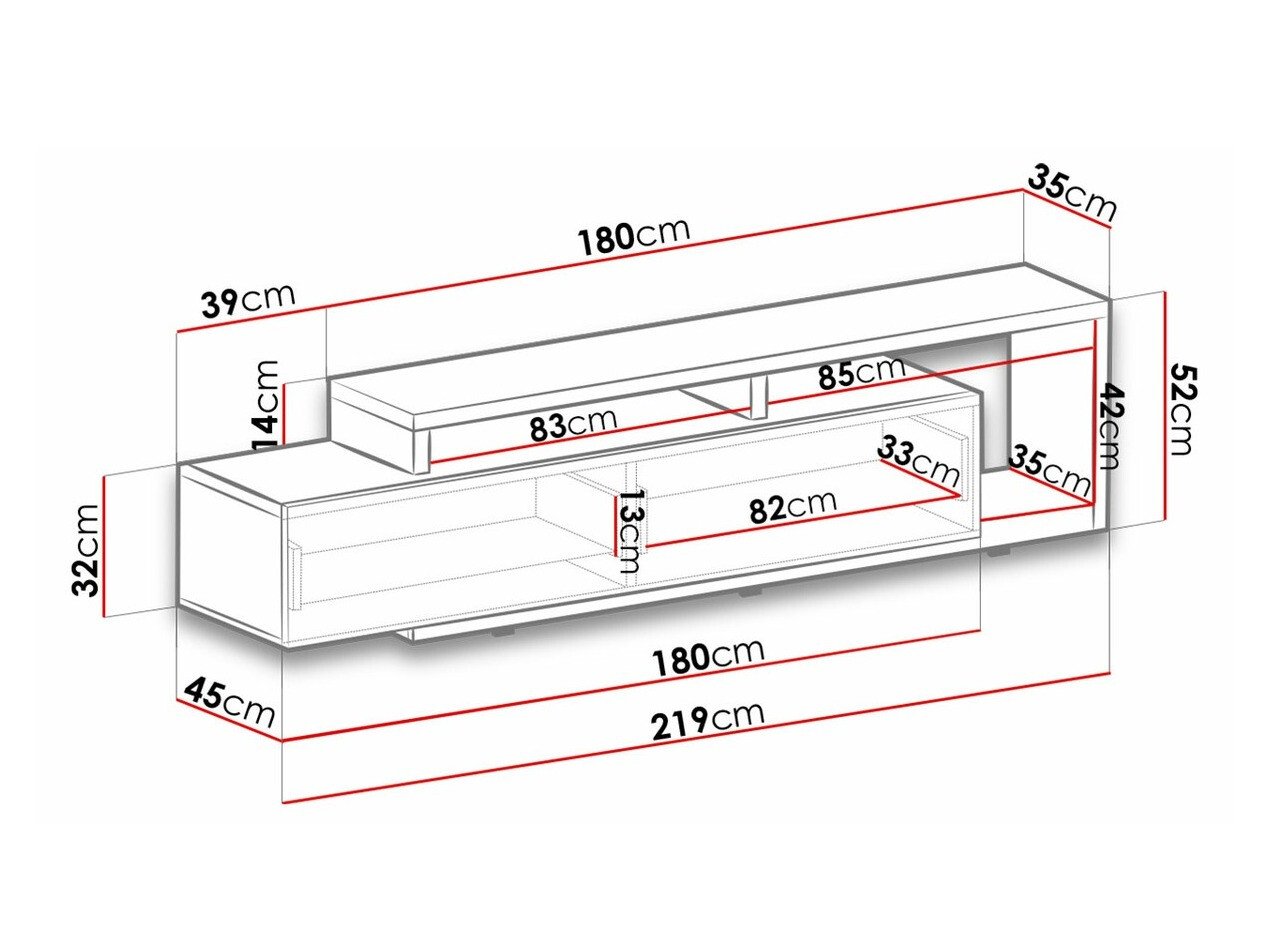 Meuble TV Lutiva 103 (Anthracite + Ribbec chêne)