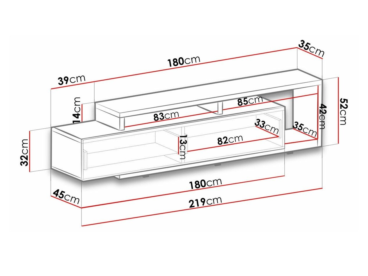 Meuble TV Lutiva 103 (Blanc + Béton)
