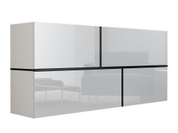 Armoire murale Charlotte 100 (Blanc + Blanc brillant + Noir)