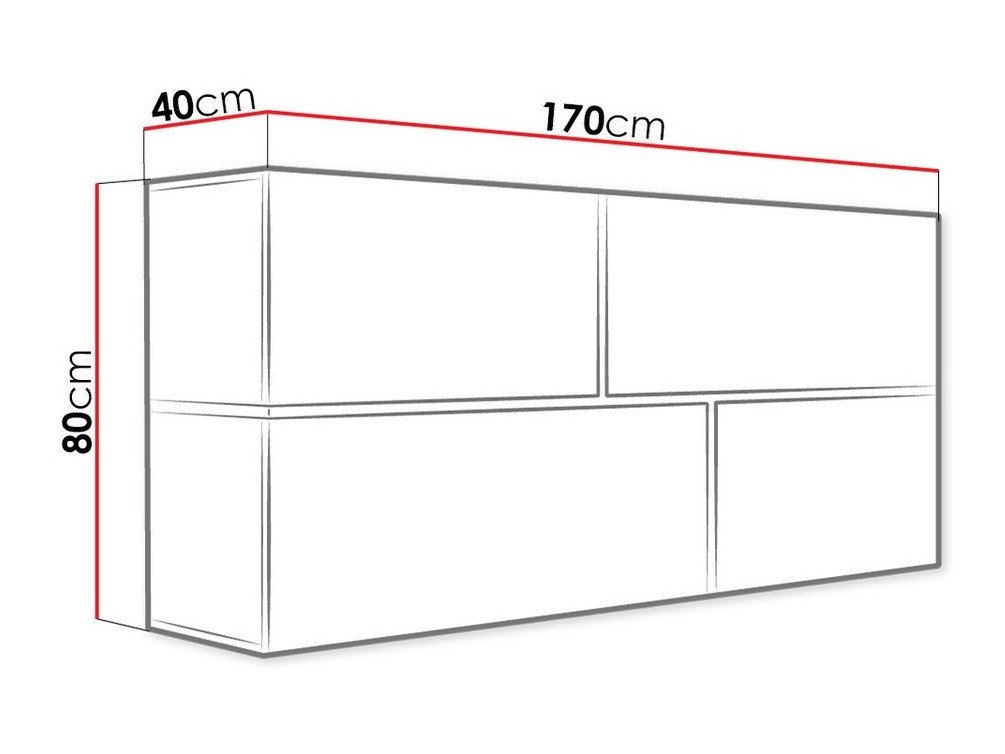 Armoire murale Charlotte 100 (Blanc + Blanc brillant + Sonoma chêne)