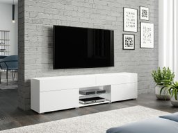 Meuble TV Sarasota 134 (Blanc + Blanc brillant)