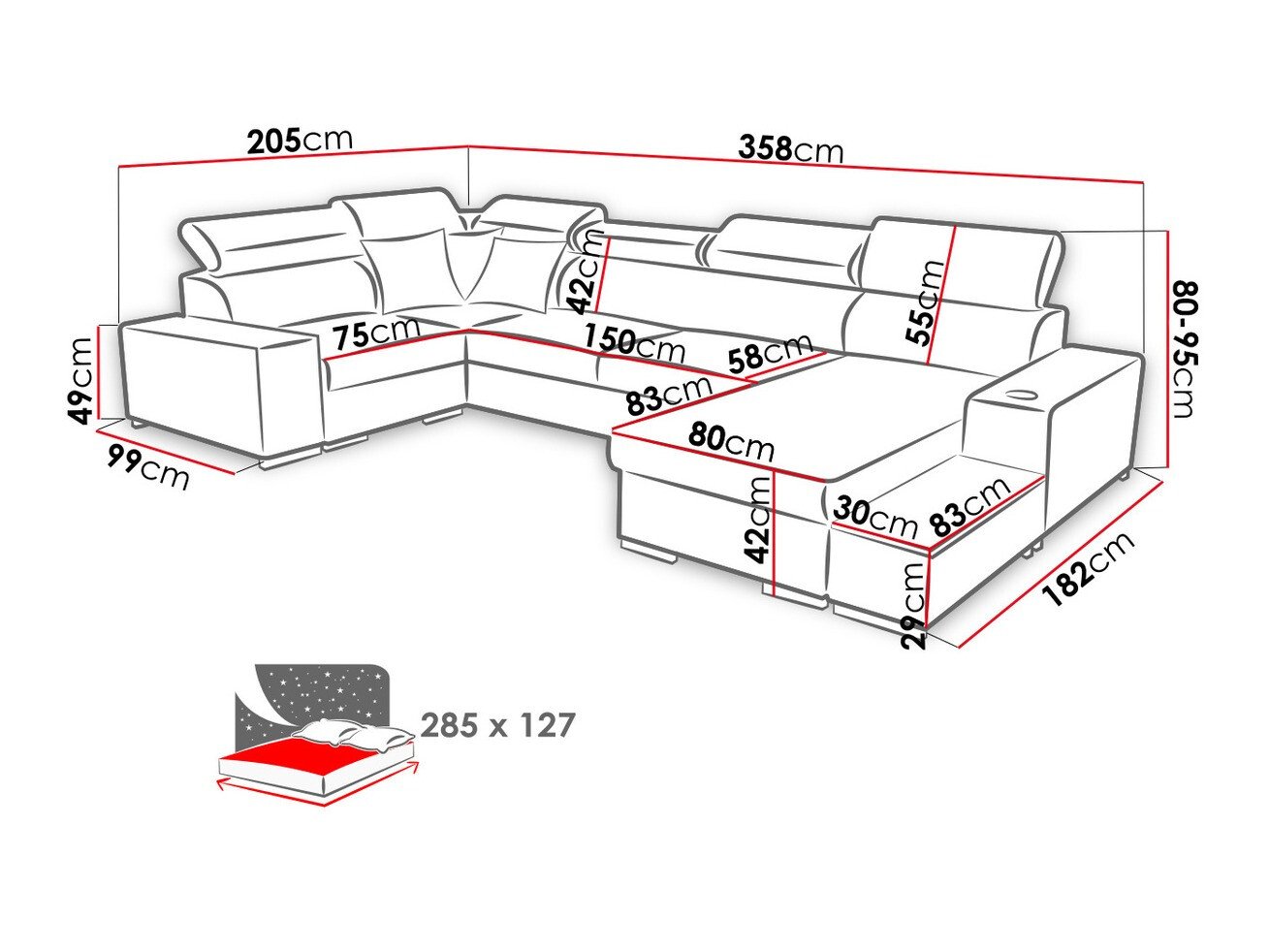 Canapé d'angle Pearland 101