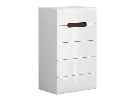 Commode Serveso 103 (Blanc + Blanc brillant)