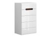 Commode Serveso 103 (Blanc + Blanc brillant)