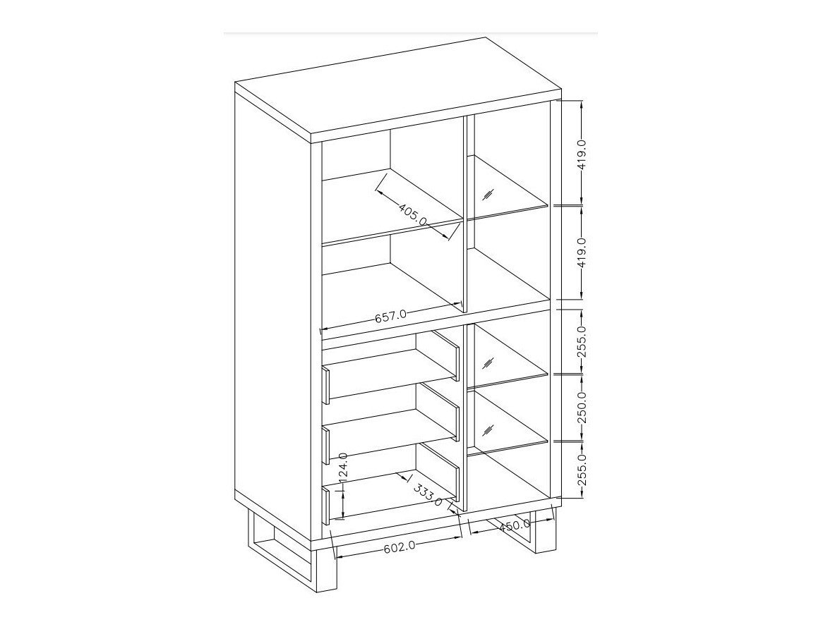 Étagère Avicavu 104 (Chêne wotan + Noir)