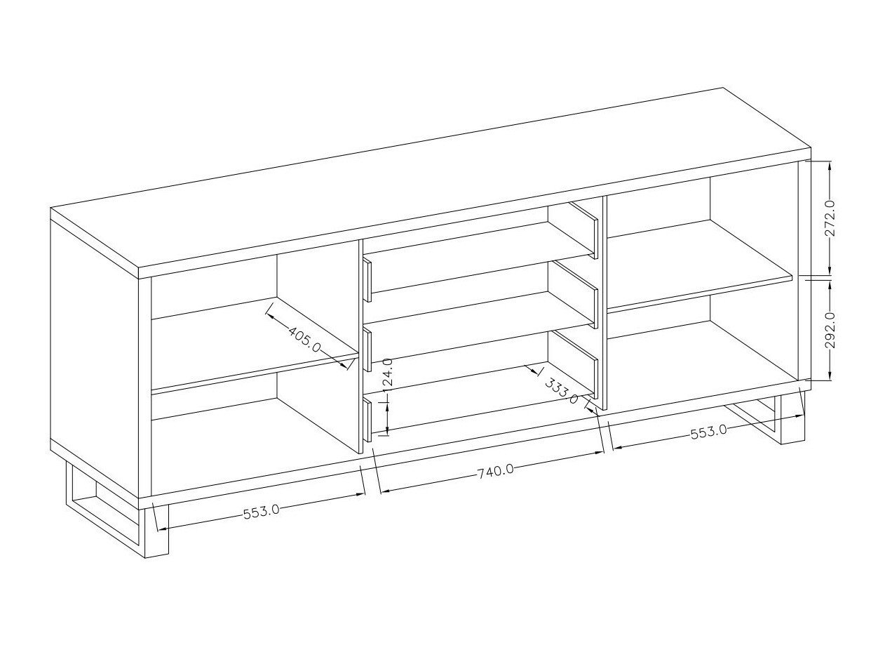 Commode Avicavu 102 (Chêne wotan + Noir)