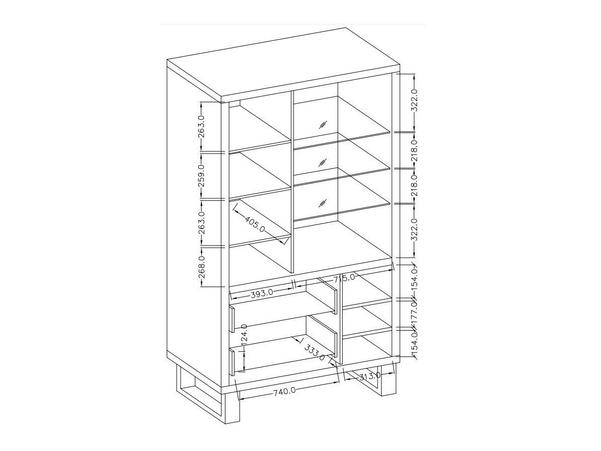 Étagère Avicavu 105 (Chêne wotan + Noir)